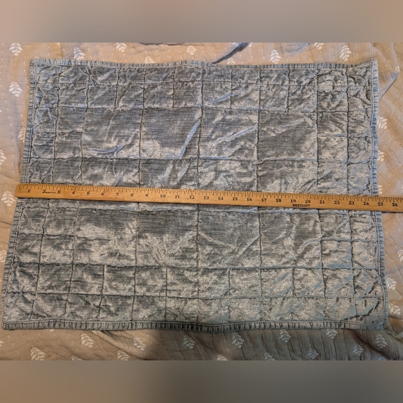 West Elm Velvet Box Stitched Pillow Sham Platinum Standard pair - Picture 2 of 8